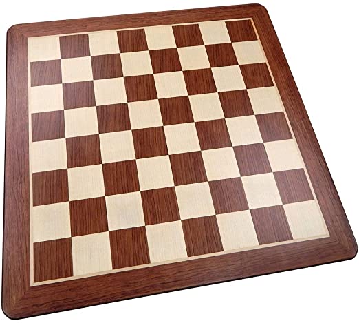 Templeton Rounded Corners Chess Board with Inlaid Padauk Wood, Extra Large 19 x 19 Inch, Chessboard Only