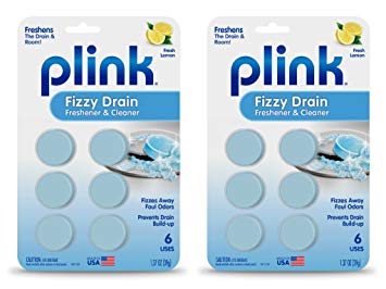 Plink Fizzy Drain Cleaner Freshener Deodorizer and Clog Preventer Treatment (Pack of 12), 12-Count, Lemon Scent