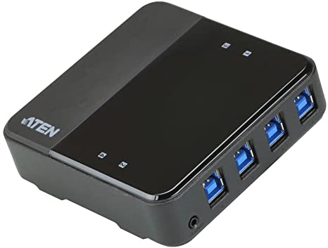 ATEN USB-C Enabled USB 3.1 Gen 1 Peripheral Sharing Switch, switches Four USB Devices Between 4 Different Computers, with Support for USB-C Computers on USB 3 Standard (US3344)