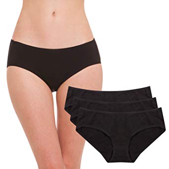 Hesta Women's Organic Cotton Basic Panties Underwear 3 Pack