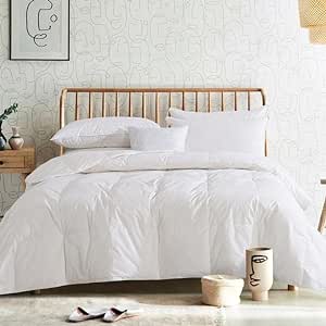 Cosybay Feather Comforter Filled with Feather & Down - Lightweight White Cal King Size Down Duvet Insert- Luxurious Hotel Bedding Comforters with 100% Cotton Cover - Cal King 104 x 96 Inch