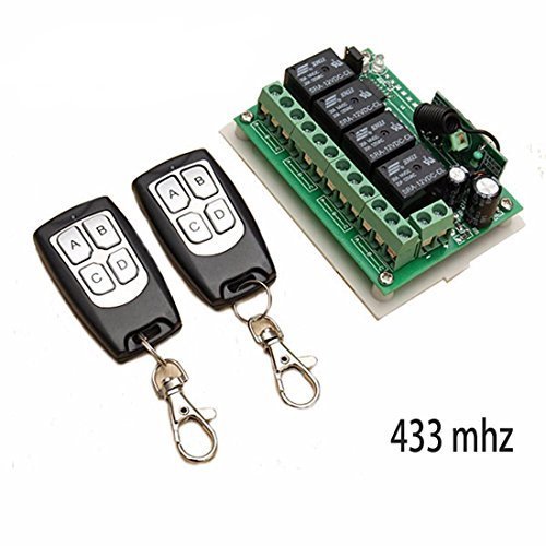 YueYueZou® 433MHZ DC12V 4 Way Remote Control Switch 2 Transmitter RF