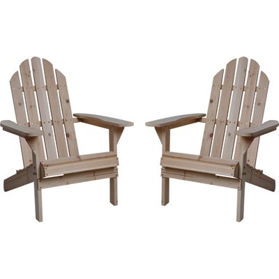 Fir Wood Unfinished Adirondack Chairs - Twin Pack