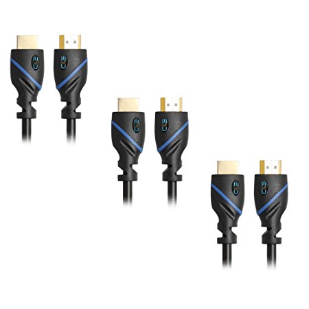 C&E CNE71856 High-Speed HDMI Cable Supports Ethernet, 3D, Audio Return and UltraHD 4K, 25-Feet, 3 Pack