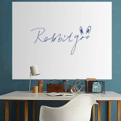 Rabbitgoo® Wall Sticker Wall Paper Thick Whiteboard Sticker Chalkboard Contact Paper 17.5 by 77.9 Inches with 1 Free Marker Pen-Strong Glue & Be Careful of Damage to Wall（Water-based Marker Pen)