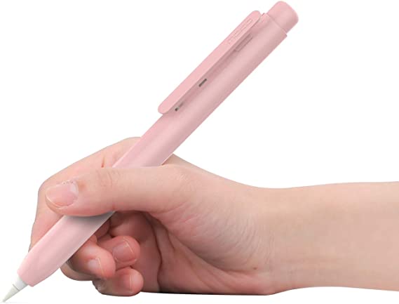 MoKo Pencil Cover Compatible with Apple Pencil 1st Generation, Retractable Tip Cap Pencil Stylus Sleeve Case for 1st-generation Apple Pencil- PINK