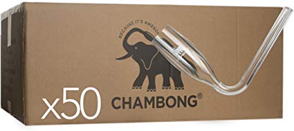 Chambong – Classic Size, 50 Pack Plastic – Champagne Shooter Plastic Flute - Fun Bachelorette Party Favor, Bridesmaids Gifts, Drinking Game