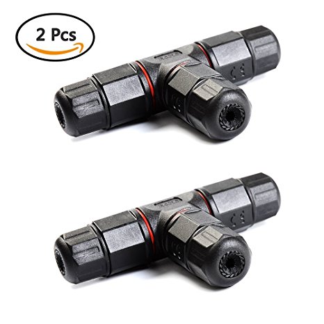 ATPWONZ 2 Junction Box Cable Connector Waterproof Outdoor / External Junction Box Cable Connector Sleeve Ø 5mm-10mm (3 Way Black)