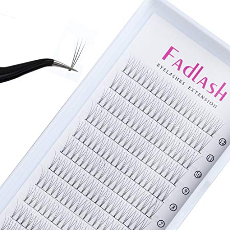 Individual Lashes 3D Lash Extensions C Curl 0.10mm Mixed Tray 8-14mm Trio Cluster Volume Lashes Knot Free by FADLASH