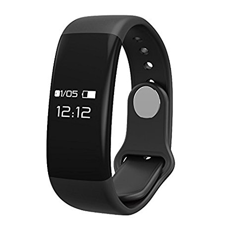 VITCHELO Activity & Fitness Tracker Watch with Heart Rate & Sleep Monitor, Pedometer, Calorie Counter & Smart Alarm Clock. Waterproof & Rechargeable Bluetooth Wristband. iOS & Android Compatible