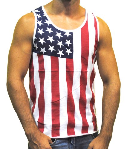 Patriotic American Flag Stars All Over Tank Top Shirt