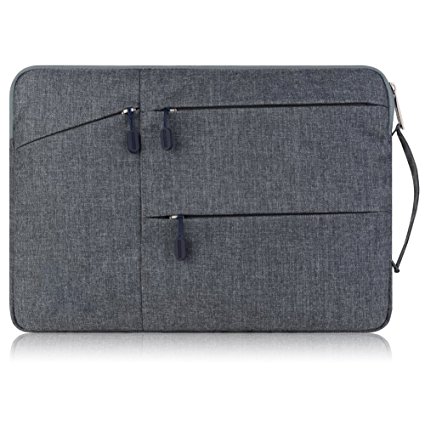 Topgalaxy.Z 13.3-Inch Multi-functional Suit Fabric Portable Laptop Sleeve Case Bag for Laptop, Tablet, Macbook, Notebook - Grey