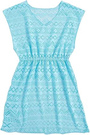 Milumia Girl's Eyelet Hollow Beach Coverups Swimsuit Swimwear Cover Up