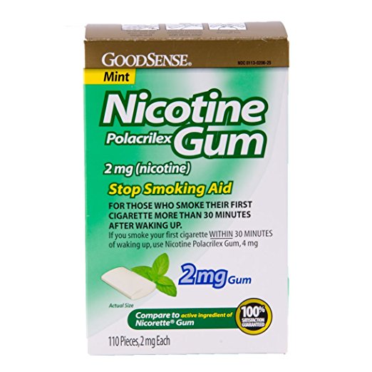 GoodSense Nicotine Polacrilex Gum, Mint, 2 mg Gum, 110 Count