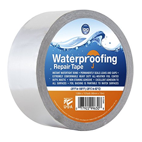 Intertape WR210 Silver Waterproofing Repair Tape, 17 mil, 1.88" x 10 yd