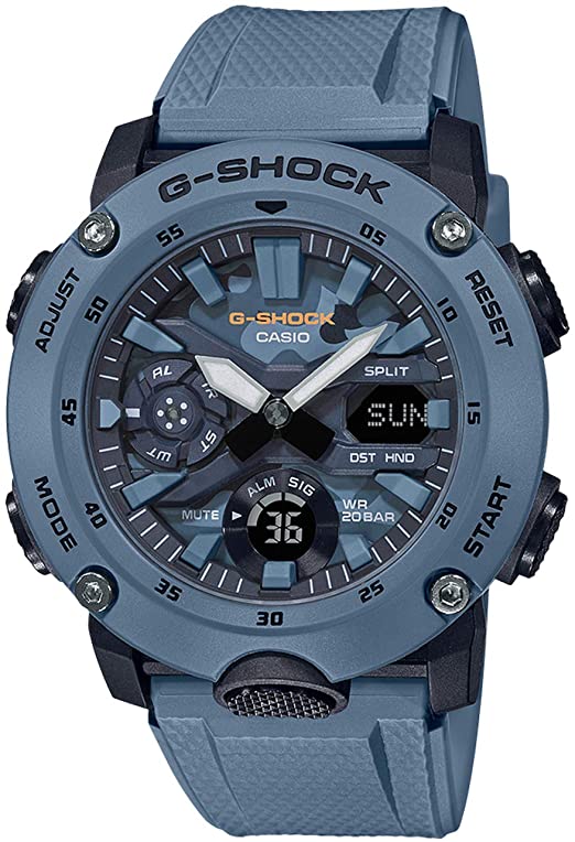 Men's Casio G-Shock Analog-Digital Carbon-Resin Blue Camoflauge Dial Watch GA2000SU-2A