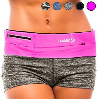 Running Belt Best Waist Pack: Fanny Pouch Waistband Case (Pink Sport Fit) Holds All Cell Phones Sports Fitness Holder Bag fits Women Men Jog Runners with Water Resistant Zipper Pocket All Waist Sizes