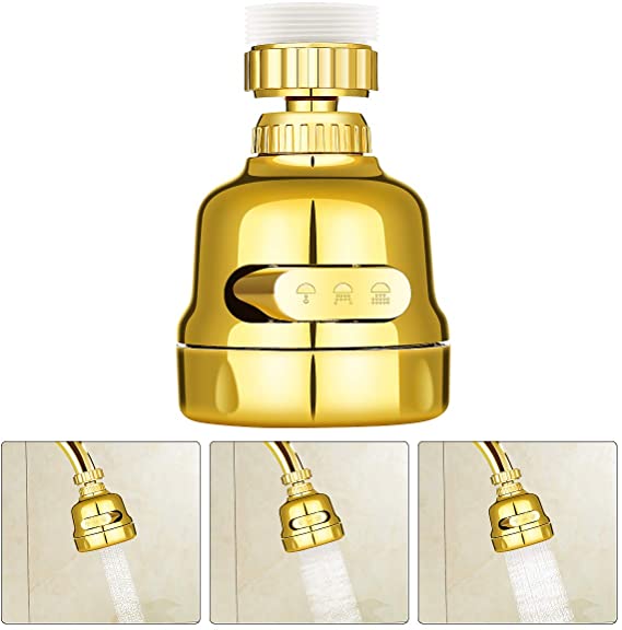 Amener Movable Kitchen Tap Head Moveable 360 degree Rotable Water Saving Faucet Filter Flexible Diffusser (Gold)