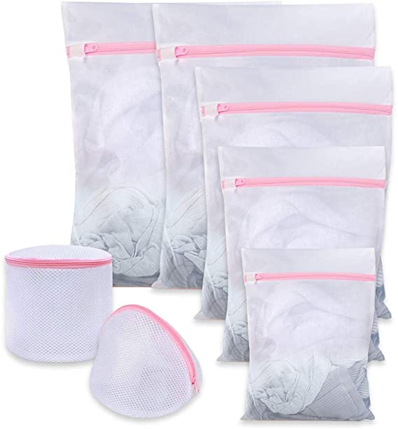 7Pcs Mesh Laundry Bags for Delicates with Premium Zipper, Travel Storage Organize Bag, Delicates Bag for Washing Machine, Travel Storage Organize Bag for Lingerie, Sock, Garment