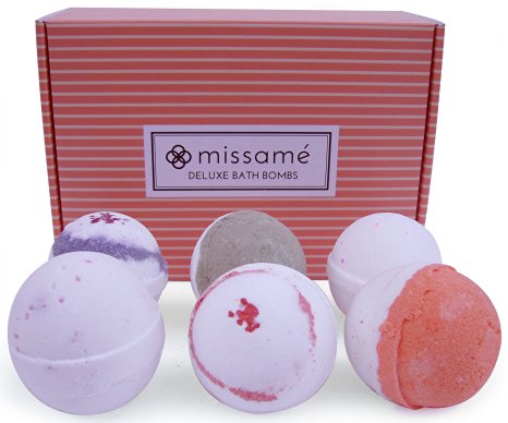 Scented Bath Bombs Gift Set, 6 Large Handmade Fizzies 4.5oz, Made in USA with All Natural Organic Shea Butter, Sunflower Oil and Sea Salts, Soak for Softer Skin, Experience Luxurious Home Spa for Mother's Day