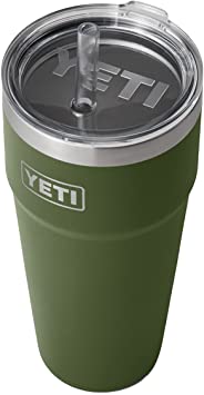 YETI Rambler 26 oz Straw Cup, Vacuum Insulated, Stainless Steel with Straw Lid, Highlands Olive