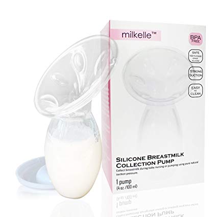 Milkelle New Silicone Breast Pump for Breastfeeding & Engorgement Relief, 100% Food Grade BPA-Free Silicone (Manual Breast Pump)