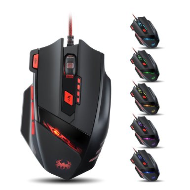 ZhiZhu 9200 DPI Gaming Mouse Mice for PC 8 Buttons design Weight Tuning CartridgesBlack