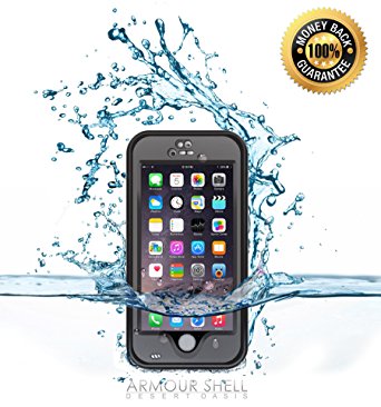 Armour Shell Waterproof Scratch Resistant Protective Case for iPhone 6 Plus - Black
