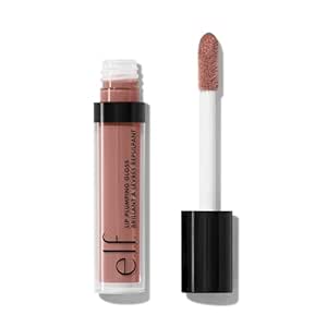 e.l.f. Lip Plumping Gloss, High-Shine Sheer Color, Hydrates & Creates Fuller Lips With Vitamin E, Vegan & Cruelty-Free, Petal Pressed, 0.09 Fl Oz