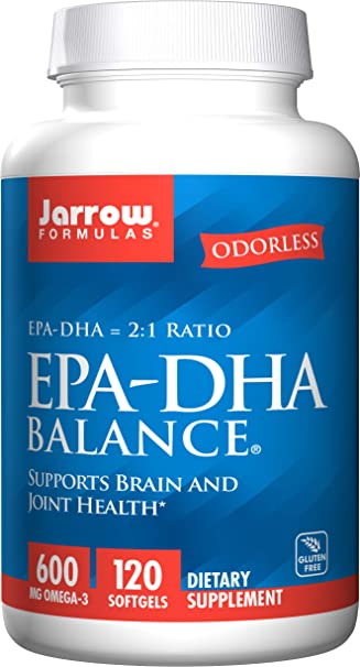 Jarrow Formulas EPA-DHA Balance, Boosts Brain Function, 600 mg omega-3, 120 Caps