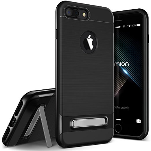 iPhone 8 Plus Case, (Gardien - Ink Black)(Hard Drop Rugged Protection) Premium Hybrid Kickstand Case (Slim Fit Dual Layered) Shock Absorbent Cover for Apple iPhone 7 Plus / 8  2017 by Lumion