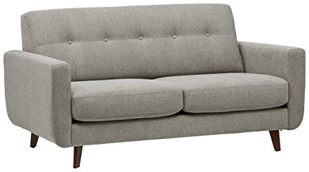 Rivet Sloane Mid-Century Tufted Modern Sofa, 64"W, Pebble