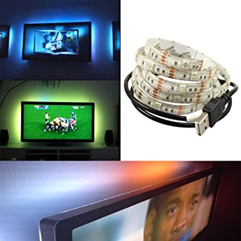 LED Light Strip,RUICHEN(TM) Multi-colour 300CM RGB 5050 Flatscreen TV Light Waterproof LED Computer Laptop Backlight Kit Cuttable With USB Cable 180 LEDs(300CM)