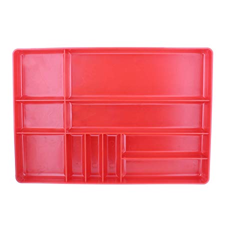 ABN | Toolbox Drawer Organizer Tool Organizer Tool Tray – Tool Drawer Organizer Sorting Tray, 16x11x1.5” Inch in Red