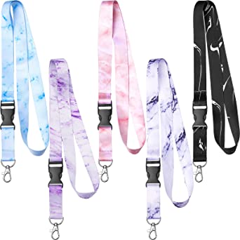 5 Pieces Keys Lanyards Strap Neck Lanyard Detachable ID Badge Holder Lanyard Wristlet Keychain Lanyard