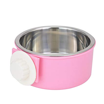 Guardians Crate Dog Bowl Removable Water Food Feeder Bows Cage Coop Cup for Cat Puppy Bird Pets