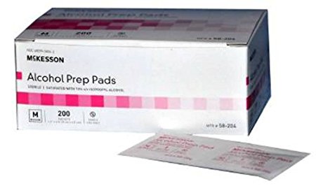 McKesson Alcohol Prep Pads Pdi Professional Disp 2 Ply 200'S Sterile Single Use - Box of 200