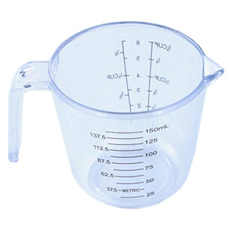 Plastic Measuring Cup Free Liquid Nesting Stackable Measuring Cups (150ml, White)