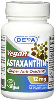 Deva Nutrition Deva Vegan Astaxanthin Veg Capsules, 12 mg, 30 Count