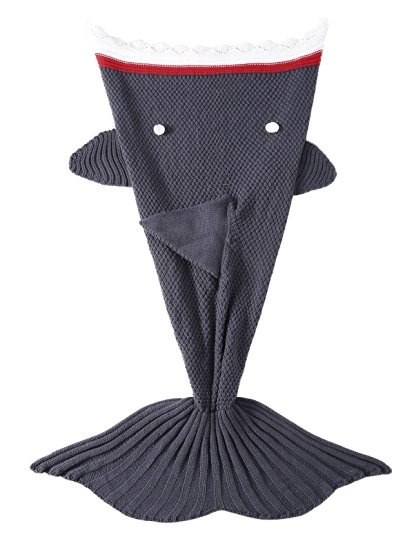 YiZYiF Luxury Mermaid Tail Blanket Soft Cozy Fleece Cos Custom For Children Teen (Small(Full Length 44.0"/112cm), Grey Shark)