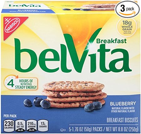 Belvita Breakfast Biscuit, Blueberry, 8.8 Ounce (Pack of 3)