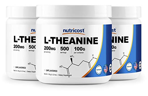 Nutricost Pure L-Theanine Powder 100 Grams (3 Pack)