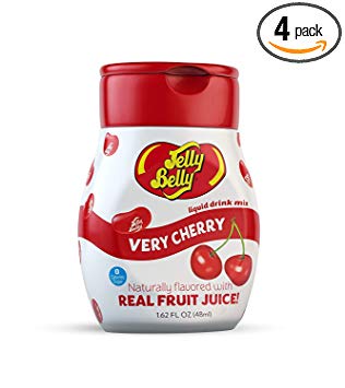 Jelly Belly - Water Enhancer, Very Cherry (4 bottles, Makes 96 Flavored Water drinks) - Sugar Free, Zero Calorie, Naturally Flavored Liquid Drink Mix - Made with Real Fruit Juice