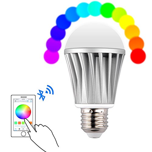 Roybens Smart Bluetooth LED Light Bulb E27 7w 20 Built-in Models RGB Smartphone Remote Control Dimmable Multicolored Customized Color Changing Lightbulb - Work with iPhone iPad Android Phone Tablet