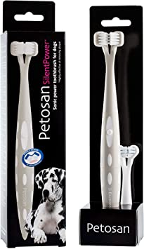 Petosan SilentPower Double-Headed Sonic Toothbrush for Small to Large Dogs, Assorted color