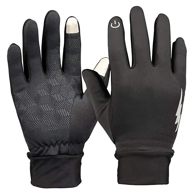 HiCool Winter Gloves, Men Women Touchscreen Gloves Running Gloves Driving Cycling Gloves Outdoor Windproof Thermal Gloves (Black)