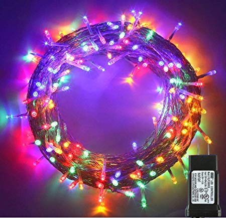 Zhuohao 99FT 300 LED String Lights, Low Voltage Plug in String Lights with 8 Flashing Modes for Indoor and Outdoor, Xmas, Parties, Garden, Wedding, Window, Home Decorations (Multicolor)