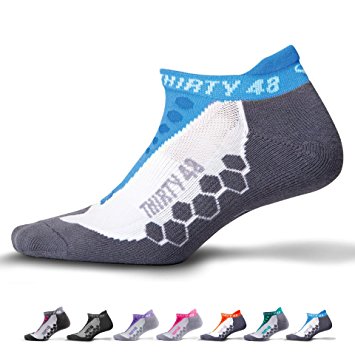 Running Socks for Men and Women by Thirty 48 - Features CoolMax Fabric That Keeps Feet Cool & Dry - 1 Pair, 3 Pair, or 6 Pair