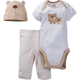 Gerber Unisex Baby 3 Piece Bodysuit, Cap, and Pant Set