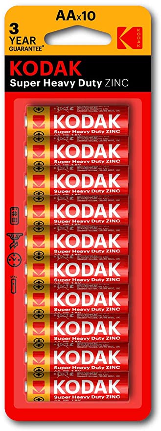 Kodak Super Heavy Duty AA 10 Pack Zinc Batteries (30410572)